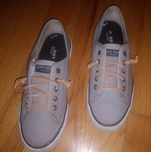Sperry Grey Canvas Top-Sider size 6